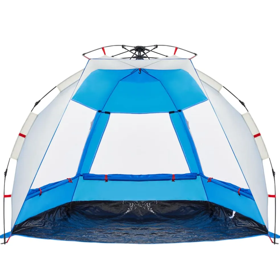 vidaXL Strandtent 2-persoons waterdicht snelontgrendeling azuurblauw