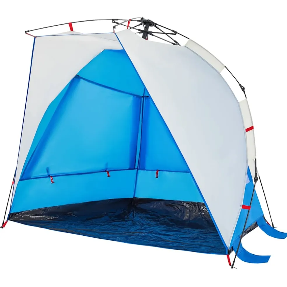vidaXL Strandtent 2-persoons waterdicht snelontgrendeling azuurblauw