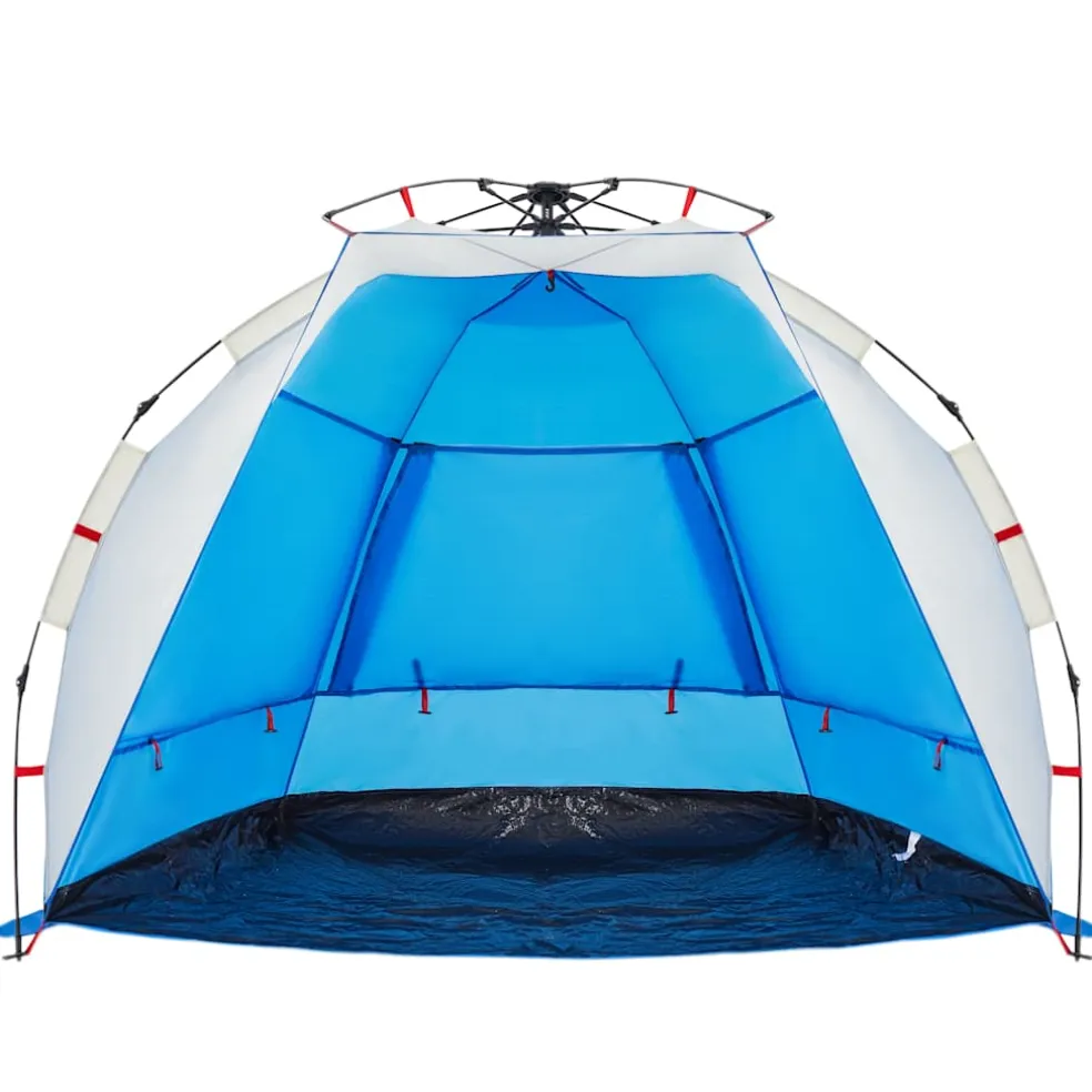vidaXL Strandtent 2-persoons waterdicht snelontgrendeling azuurblauw
