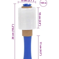 vidaXL Stretchfilm met handvat 10 st transparant 23 μm 10 cm x 150 m