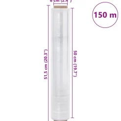 vidaXL Stretchfilm 2 st transparant 17 μm 50 cm x 150 m