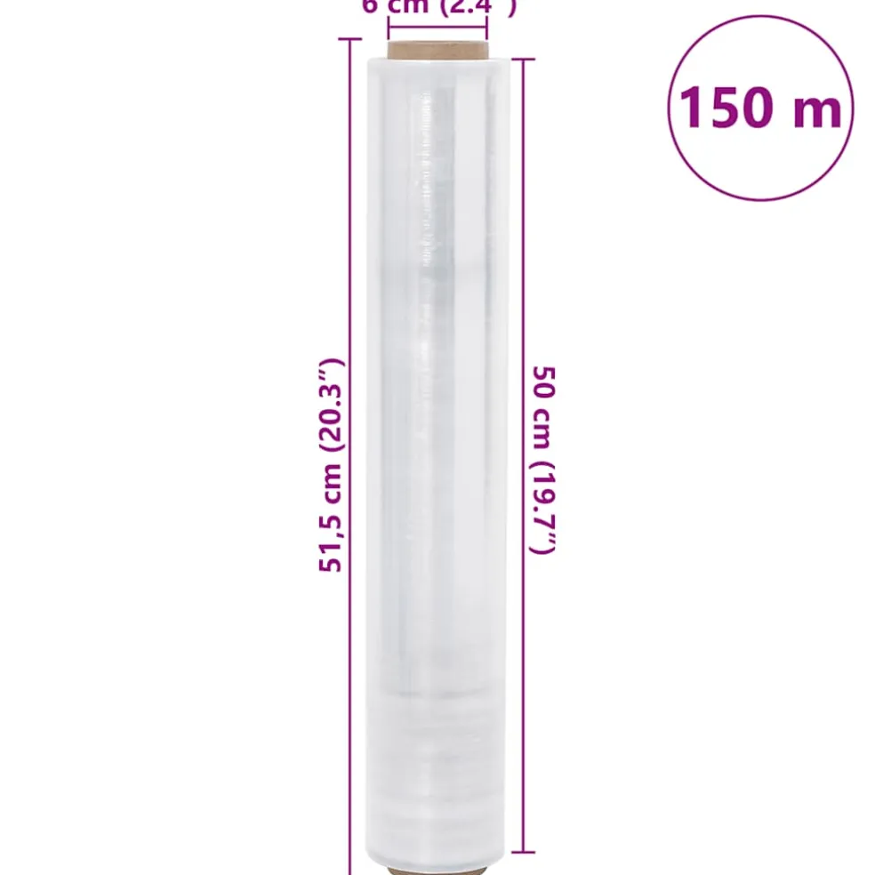 vidaXL Stretchfilm 2 st transparant 17 μm 50 cm x 150 m