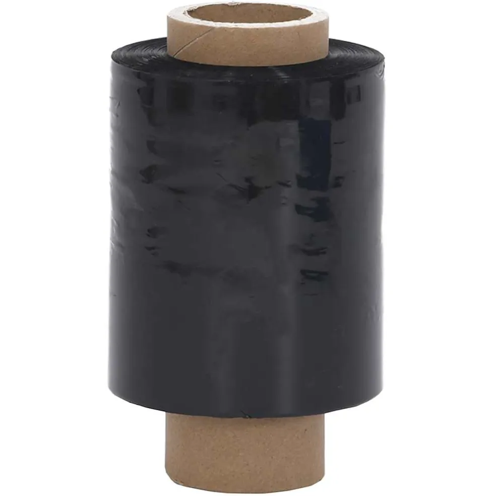 vidaXL Stretchfolies 50 stuks zwart 23 µm 10 cm x 150 m