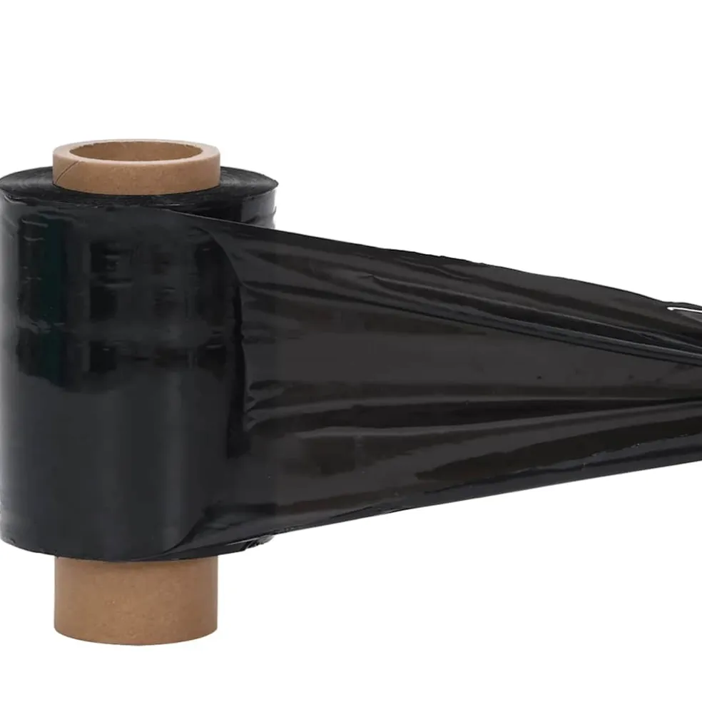 vidaXL Stretchfolies 50 stuks zwart 23 µm 10 cm x 150 m