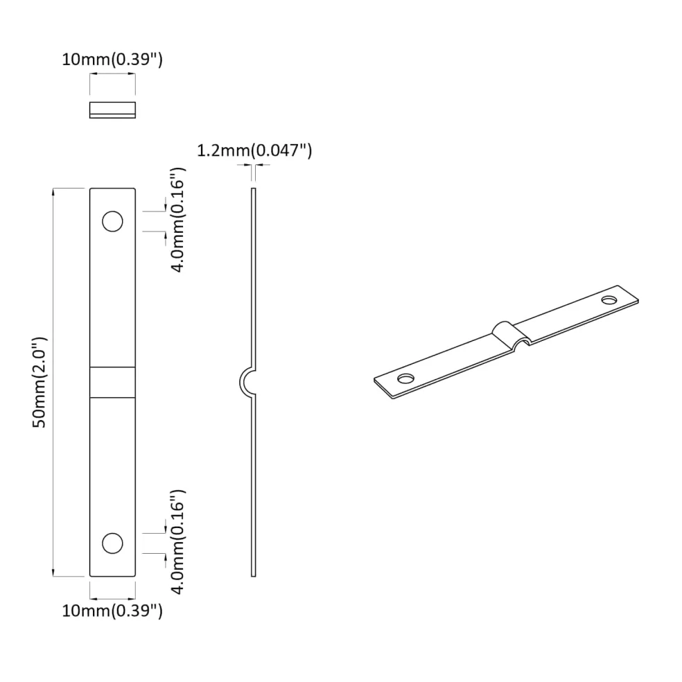 vidaXL Strijkplaat 2 st Zilver 50 x 10 x 1,2 mm IJzer