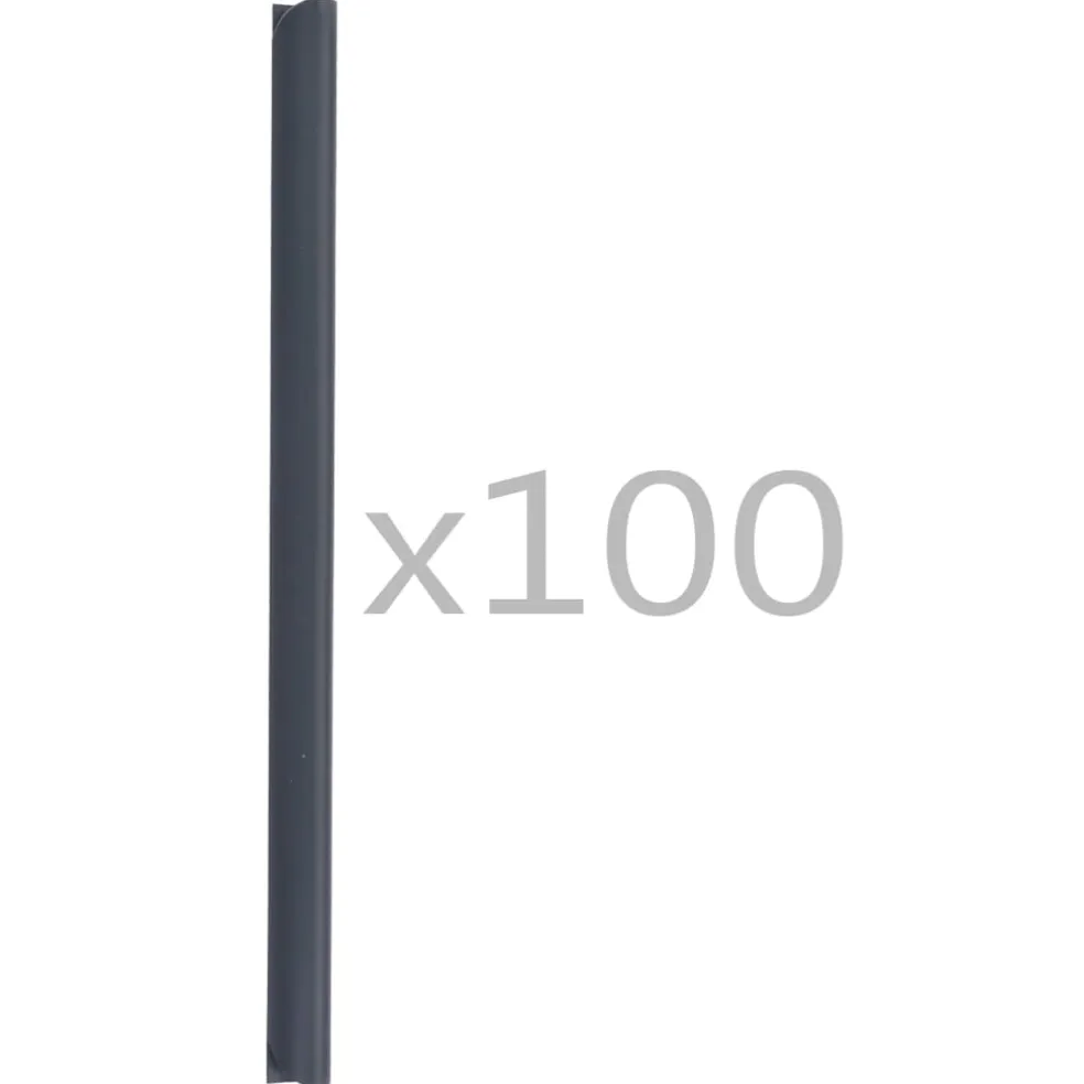 vidaXL 100 st Schuttingstrookklemmen PVC antraciet
