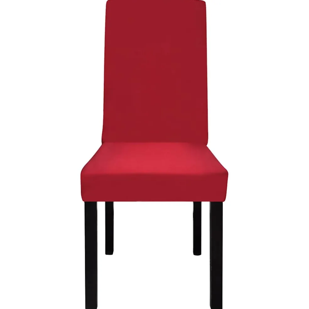 vidaXL 6 st Stoelhoes stretch recht bordeaux