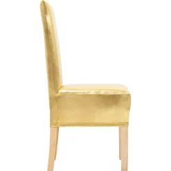 vidaXL 6 st Stoelhoezen recht stretch goud