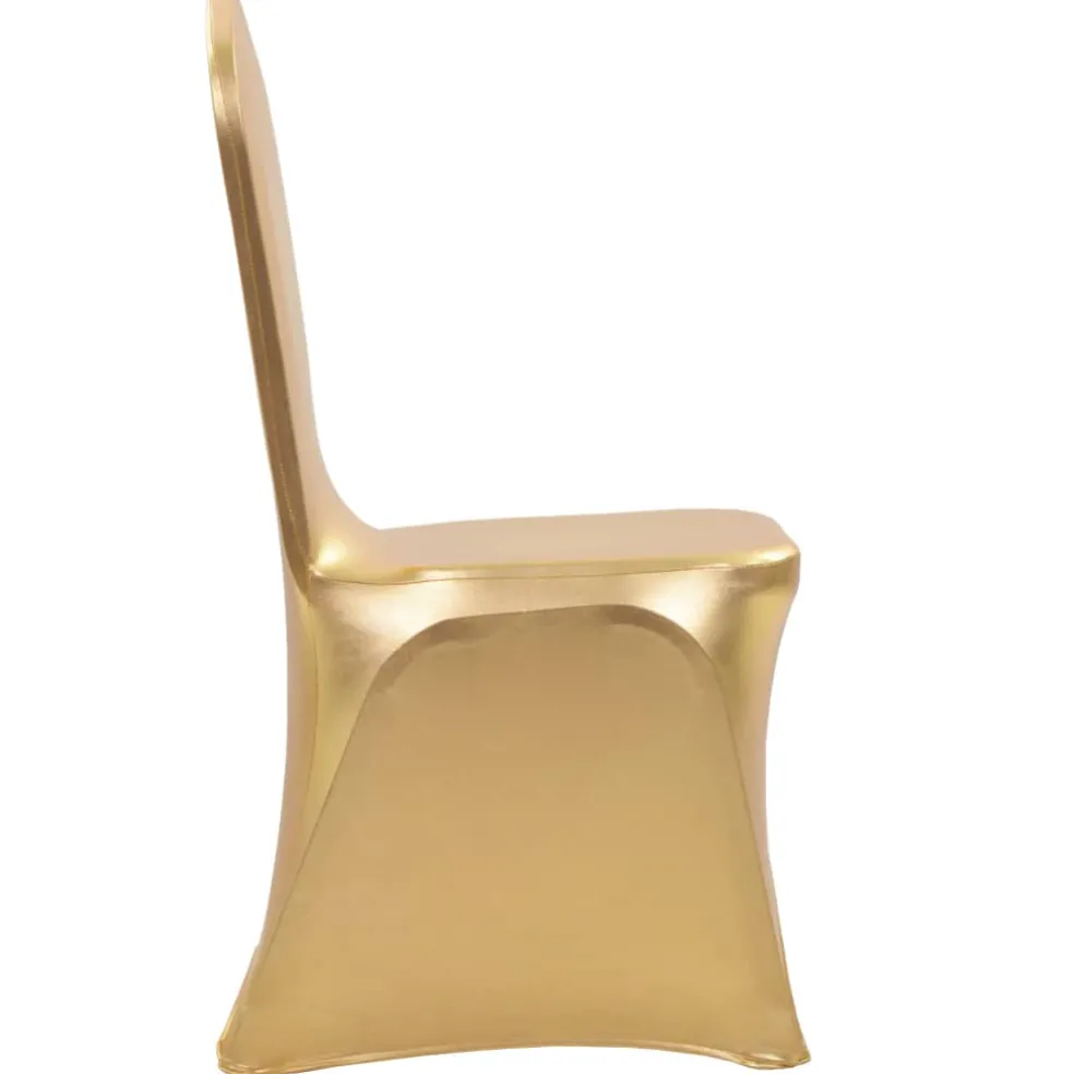 vidaXL 6 st Stoelhoezen stretch goud