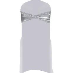 vidaXL 25 st Stoellint met diamant stretch zilver