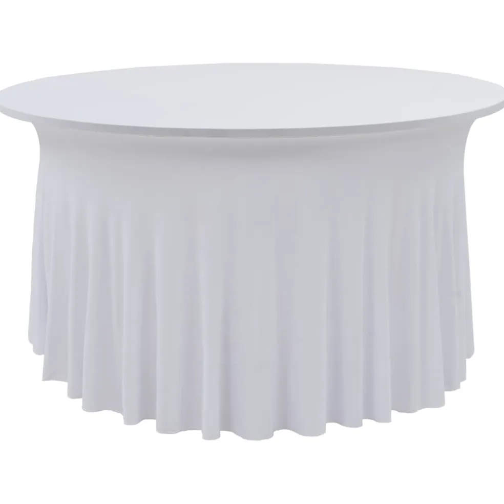 vidaXL 2 st Tafelhoezen stretch met rok 120x74 cm wit