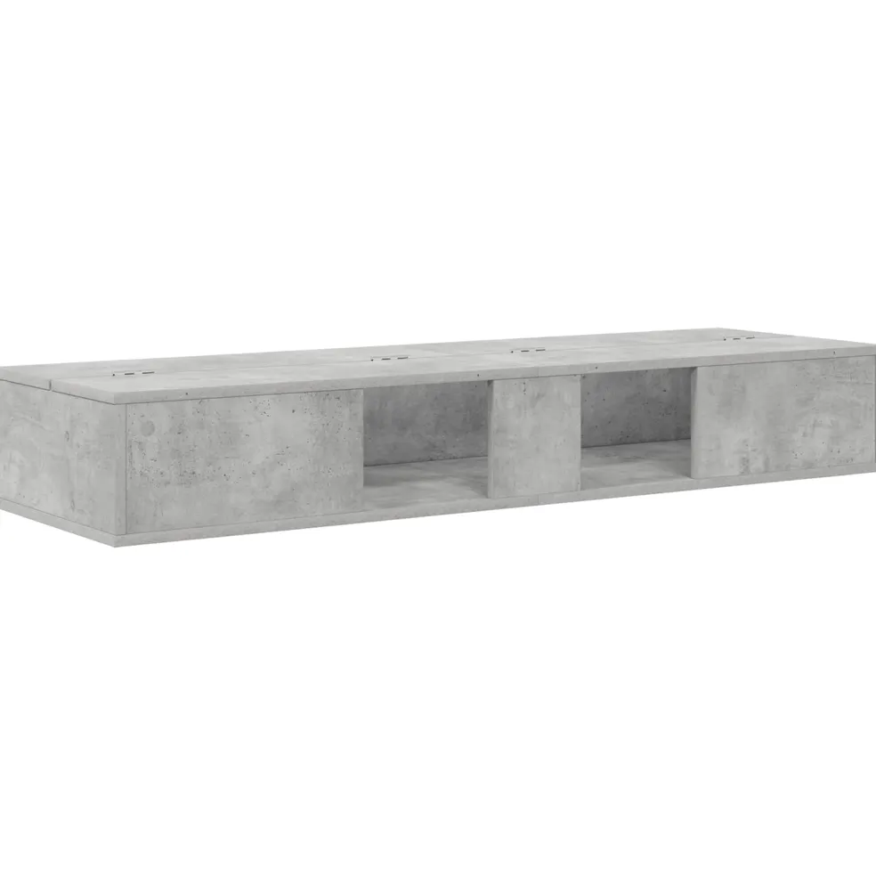 vidaXL studiobureau Betongrijs 152 x 40 x 19,5 cm Bewerkt hout