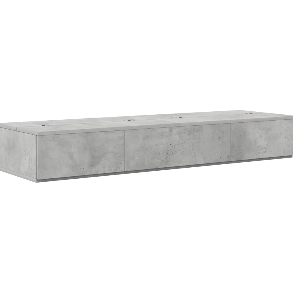 vidaXL studiobureau Betongrijs 152 x 40 x 19,5 cm Bewerkt hout