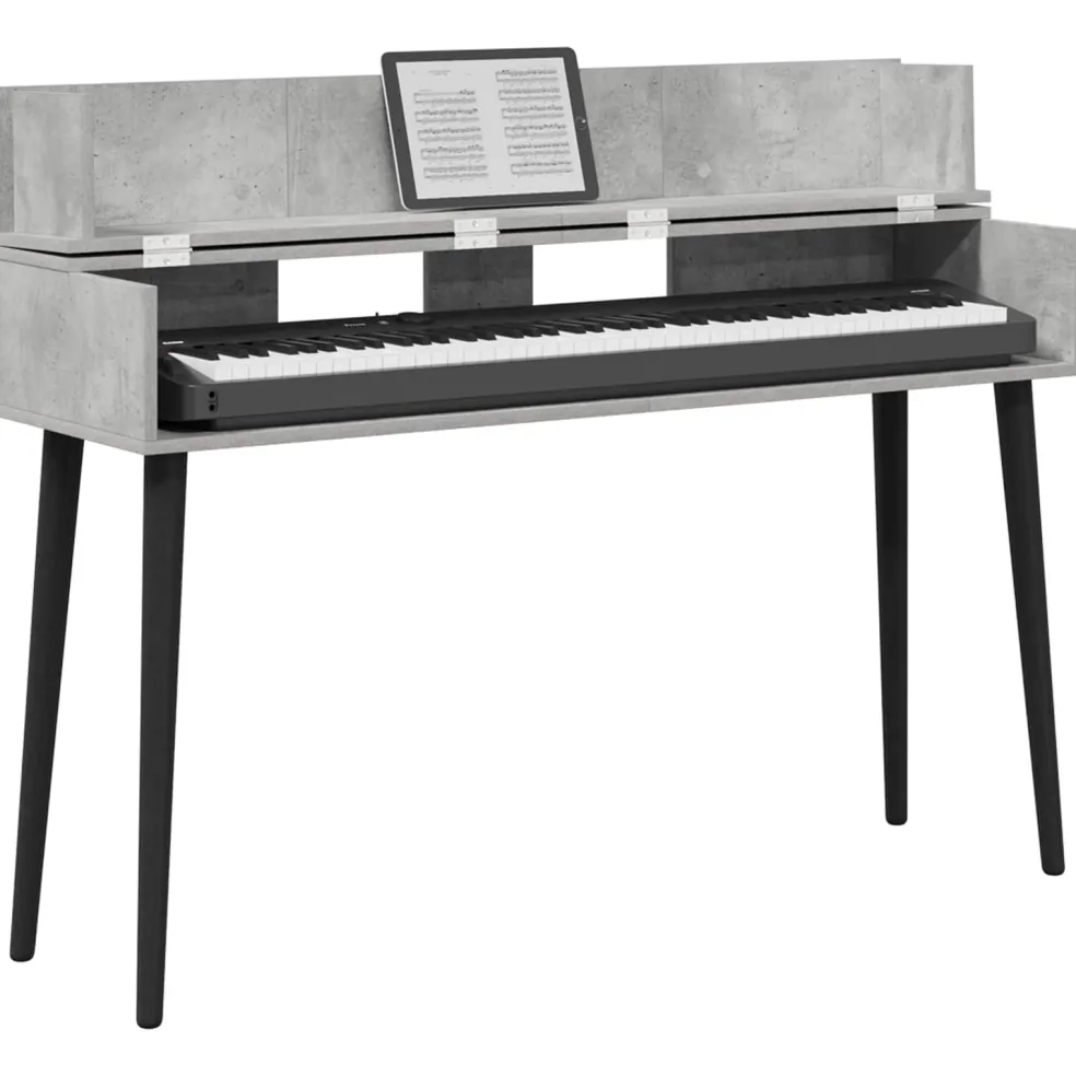 vidaXL studiobureau Betongrijs 152 x 40 x 19,5 cm Bewerkt hout