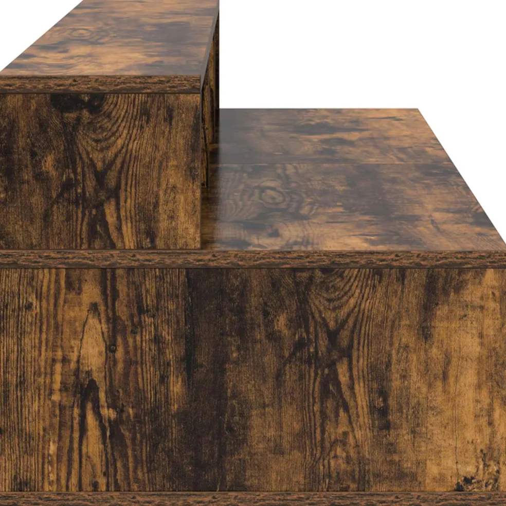 vidaXL studiobureau Gerookt eiken 152 x 42,5 x 36 cm Bewerkt hout
