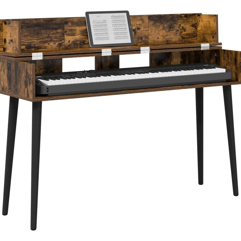 vidaXL studiobureau Gerookt eiken 152 x 40 x 19,5 cm Bewerkt hout