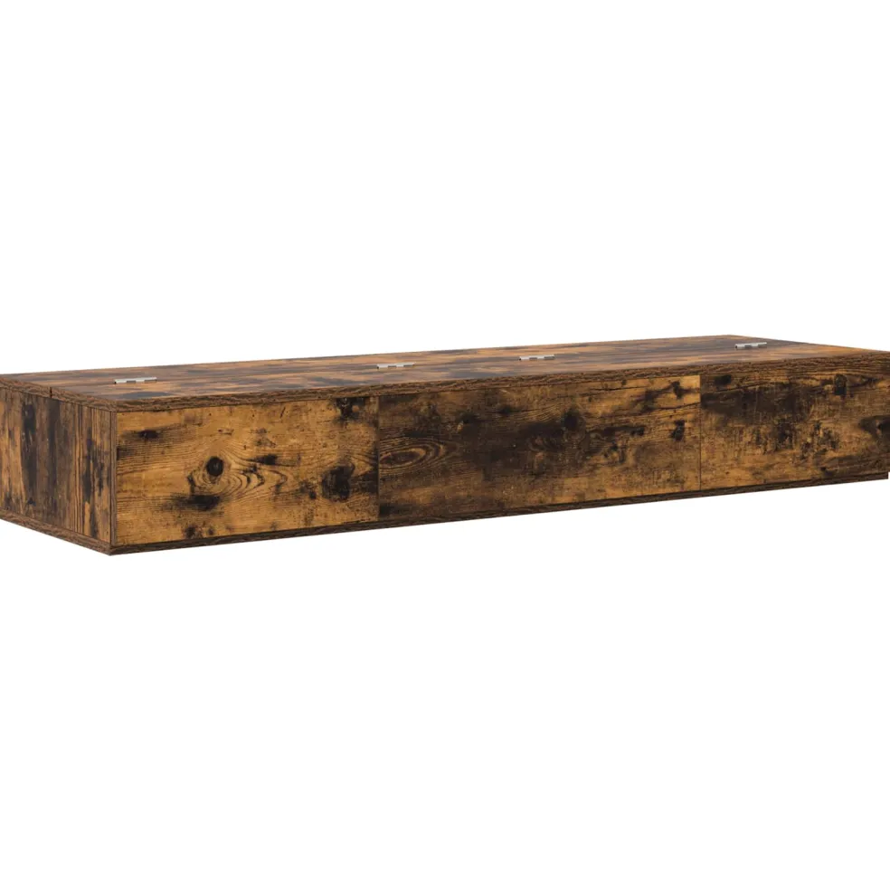 vidaXL studiobureau Gerookt eiken 152 x 40 x 19,5 cm Bewerkt hout