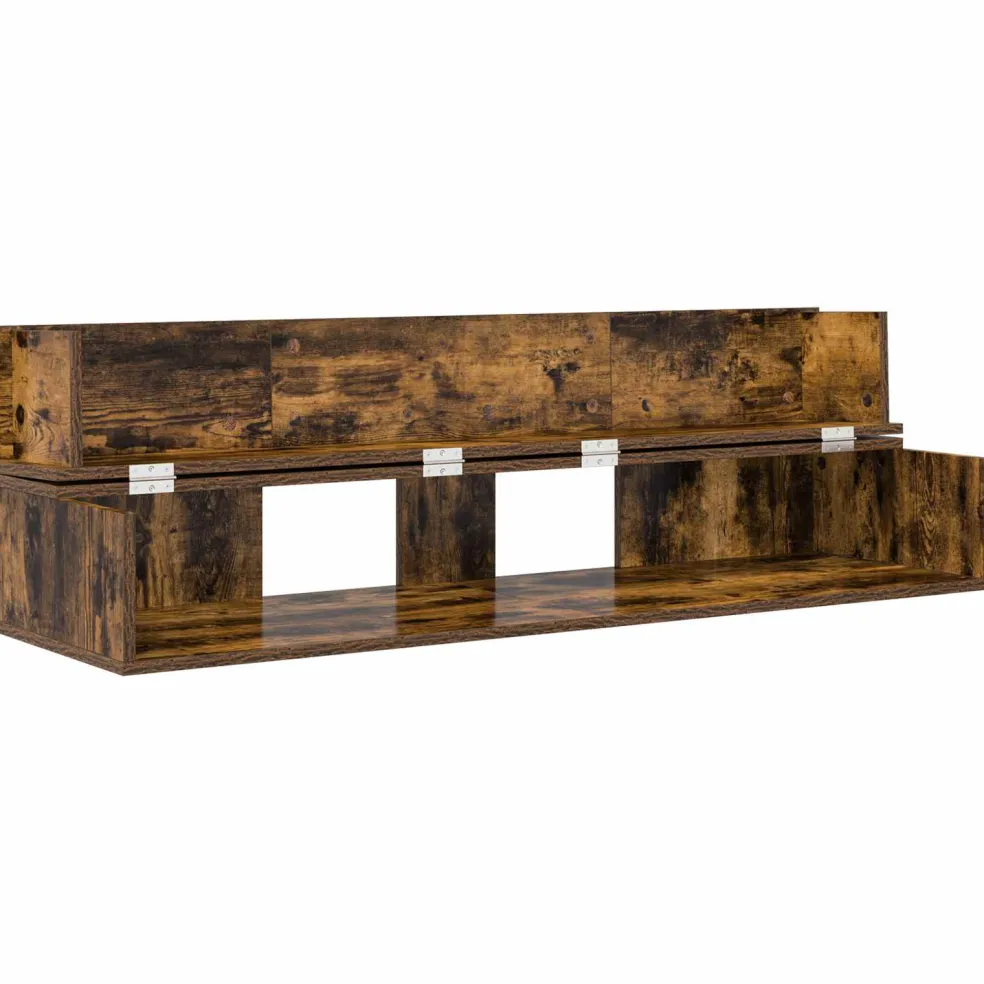 vidaXL studiobureau Gerookt eiken 152 x 40 x 19,5 cm Bewerkt hout