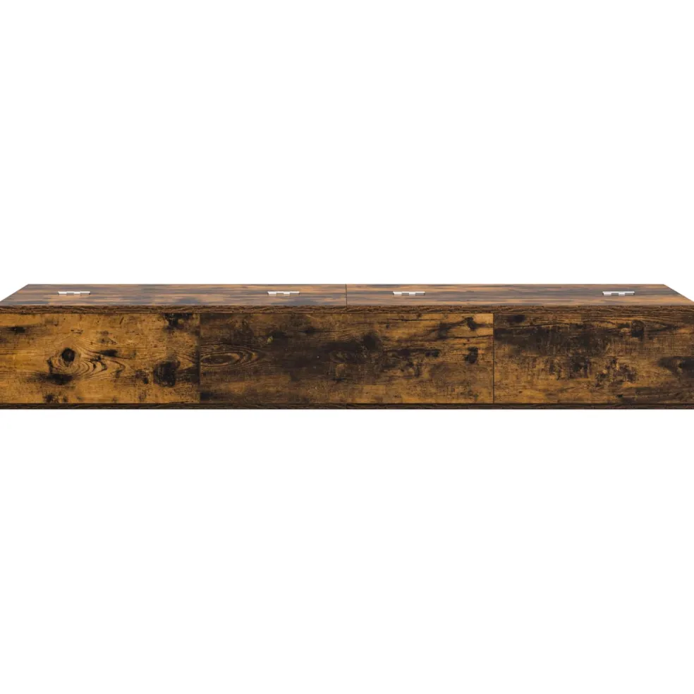 vidaXL studiobureau Gerookt eiken 152 x 40 x 19,5 cm Bewerkt hout