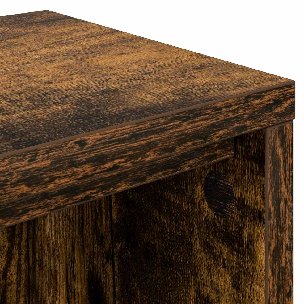 vidaXL studiobureau Gerookt eiken 152 x 36 x 19,5 cm Bewerkt hout