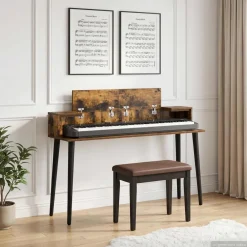 vidaXL studiobureau Gerookt eiken 152 x 36 x 19,5 cm Bewerkt hout