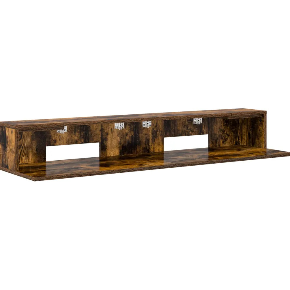 vidaXL studiobureau Gerookt eiken 152 x 36 x 19,5 cm Bewerkt hout
