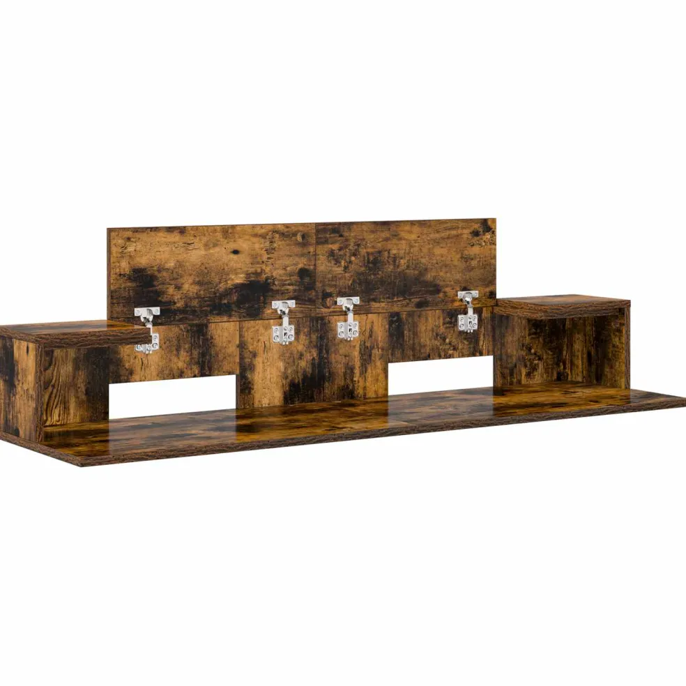 vidaXL studiobureau Gerookt eiken 152 x 36 x 19,5 cm Bewerkt hout