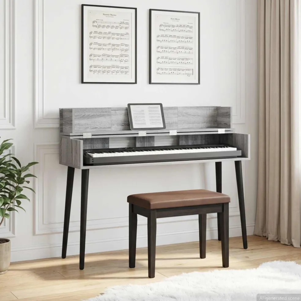 vidaXL studiobureau Grijs Sonoma 152 x 40 x 19,5 cm Bewerkt hout