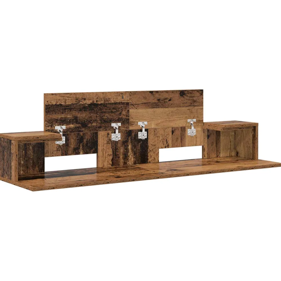 vidaXL studiobureau Oud hout 152 x 36 x 19,5 cm Bewerkt hout