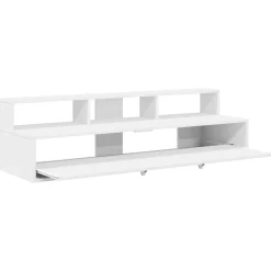 vidaXL studiobureau Wit 152 x 42,5 x 36 cm Bewerkt hout