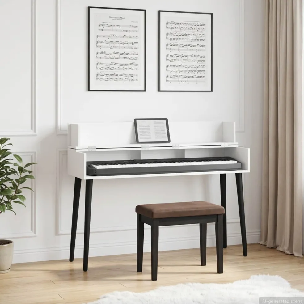 vidaXL studiobureau Wit 152 x 40 x 19,5 cm Bewerkt hout