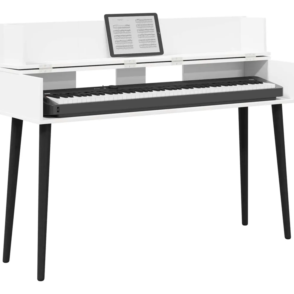 vidaXL studiobureau Wit 152 x 40 x 19,5 cm Bewerkt hout