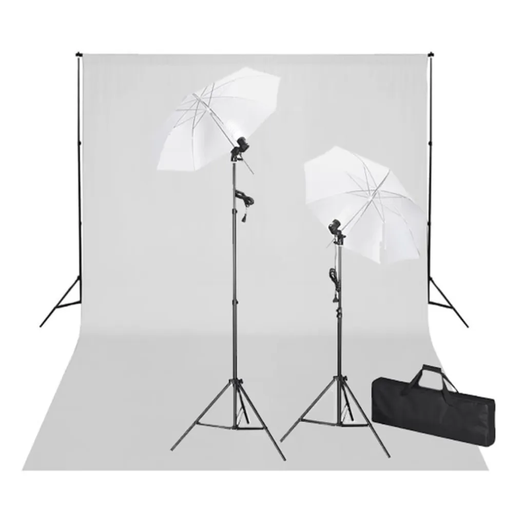 vidaXL Studioset met witte achtergrond en lampen 600x300 cm