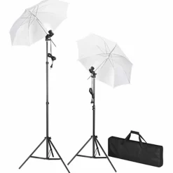 vidaXL Studioset met zwarte achtergrond en lampen 600x300 cm