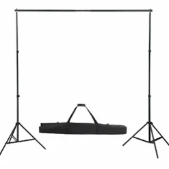 vidaXL Studioset met zwarte achtergrond en lampen 600x300 cm