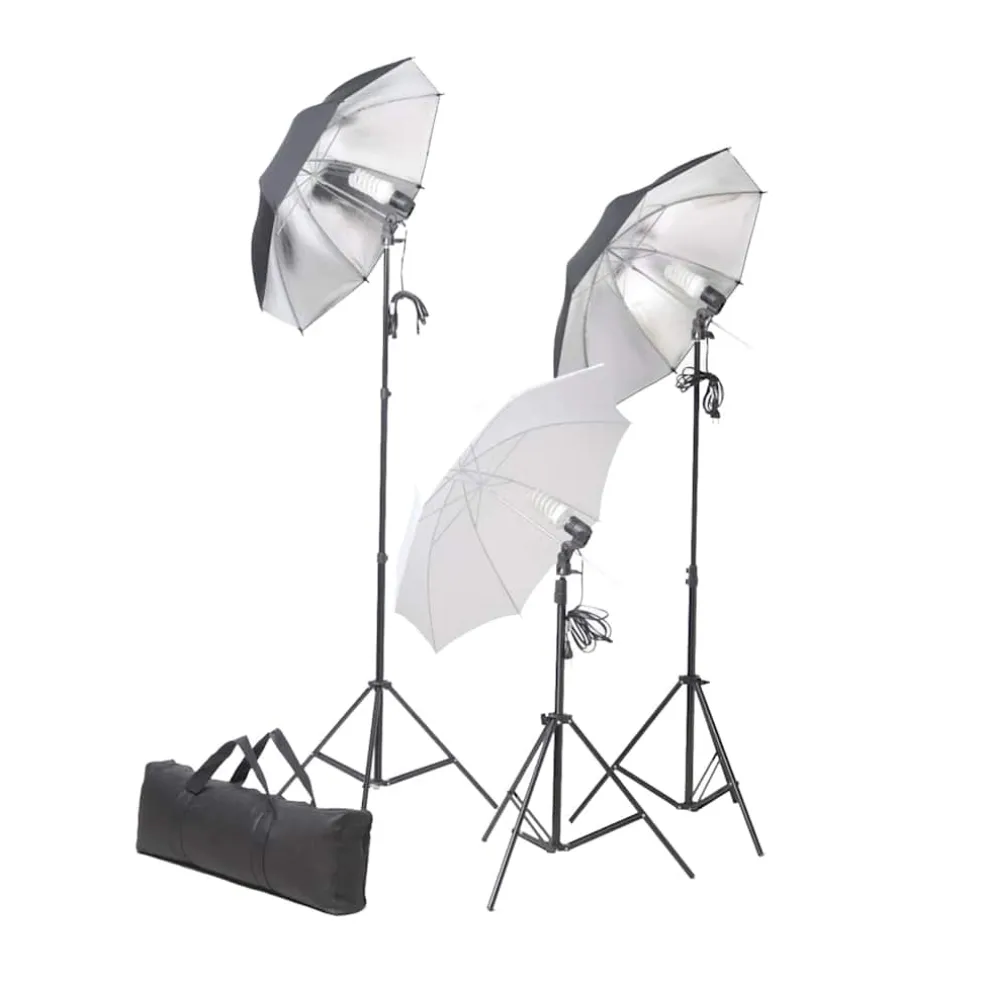 vidaXL Studioverlichtingsset 24 watt inclusief statieven en paraplu's