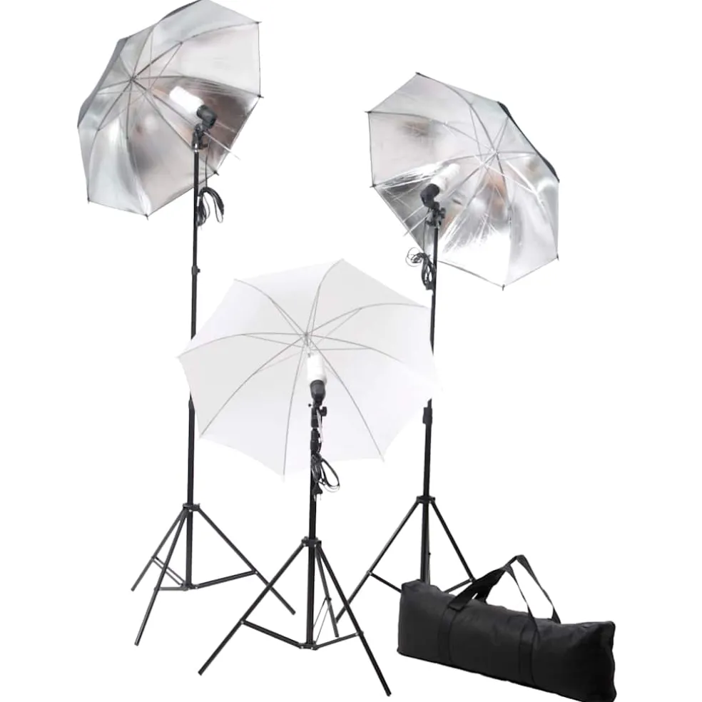 vidaXL Studioverlichtingsset 24 watt inclusief statieven en paraplu's