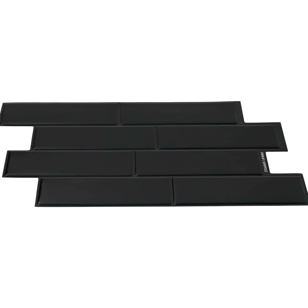 vidaXL Subway Tegel 10 st Zwart 29 x 21 cm Polyurethaan en PET