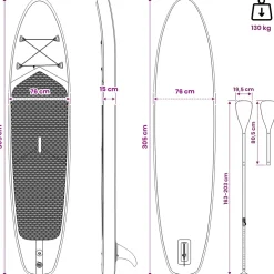 vidaXL SUP Board met zitplaats 2-in-1 APEX 305 x 76 x 15 cm Blauw