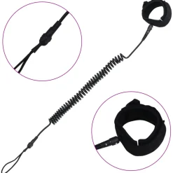 vidaXL SUP-enkelkoord 10 inch zwart