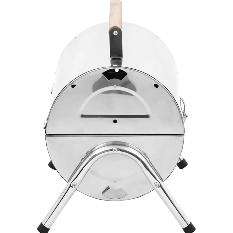 vidaXL Tafelbarbecue houtskool dubbele roosters roestvrij staal