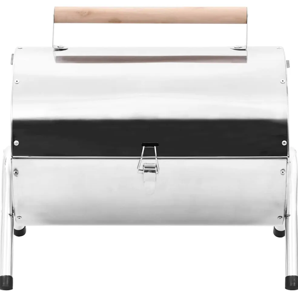 vidaXL Tafelbarbecue houtskool dubbele roosters roestvrij staal