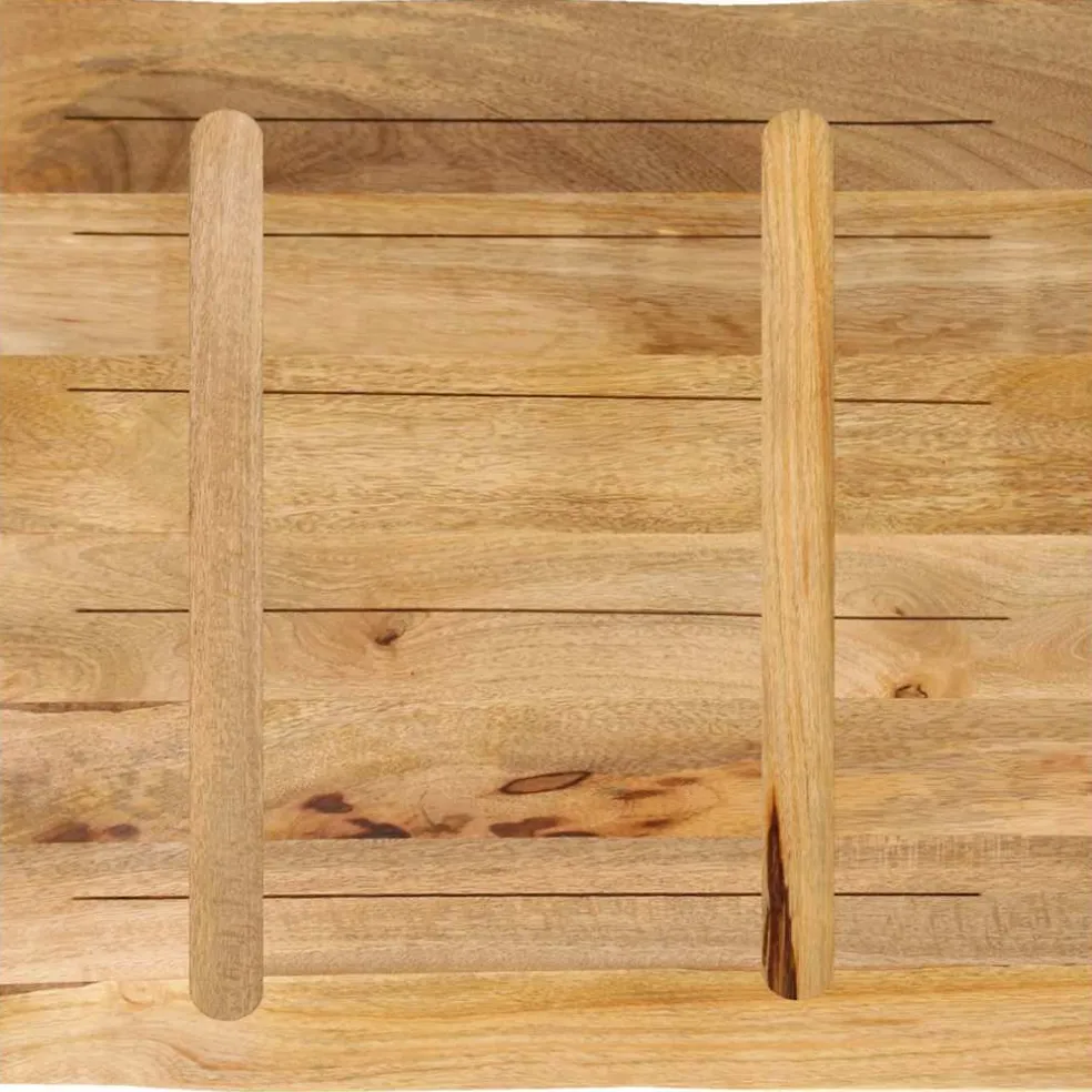 vidaXL Tafelblad met natuurlijke rand 40x40x2,5 cm massief mangohout