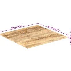 vidaXL Tafelblad 15-16 mm 60x60 cm massief mangohout