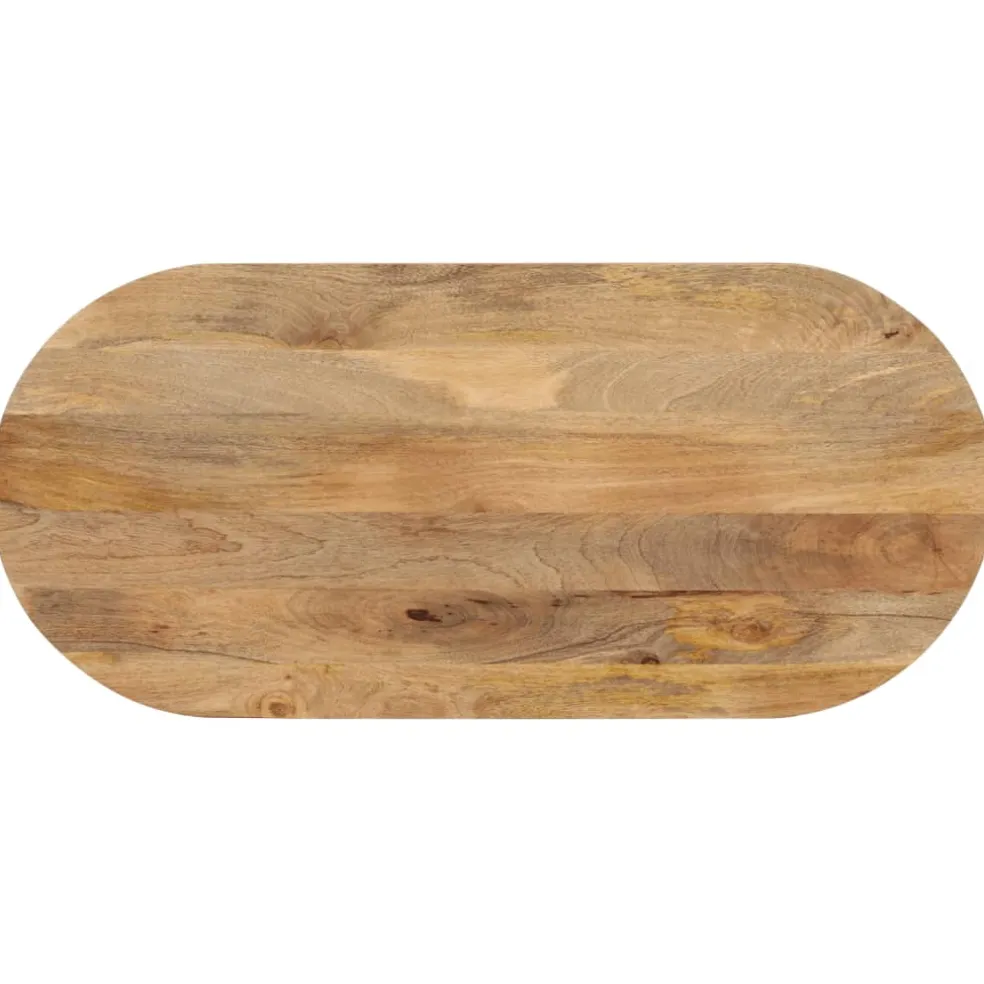 vidaXL Tafelblad ovaal 90x40x3,8 cm massief mangohout