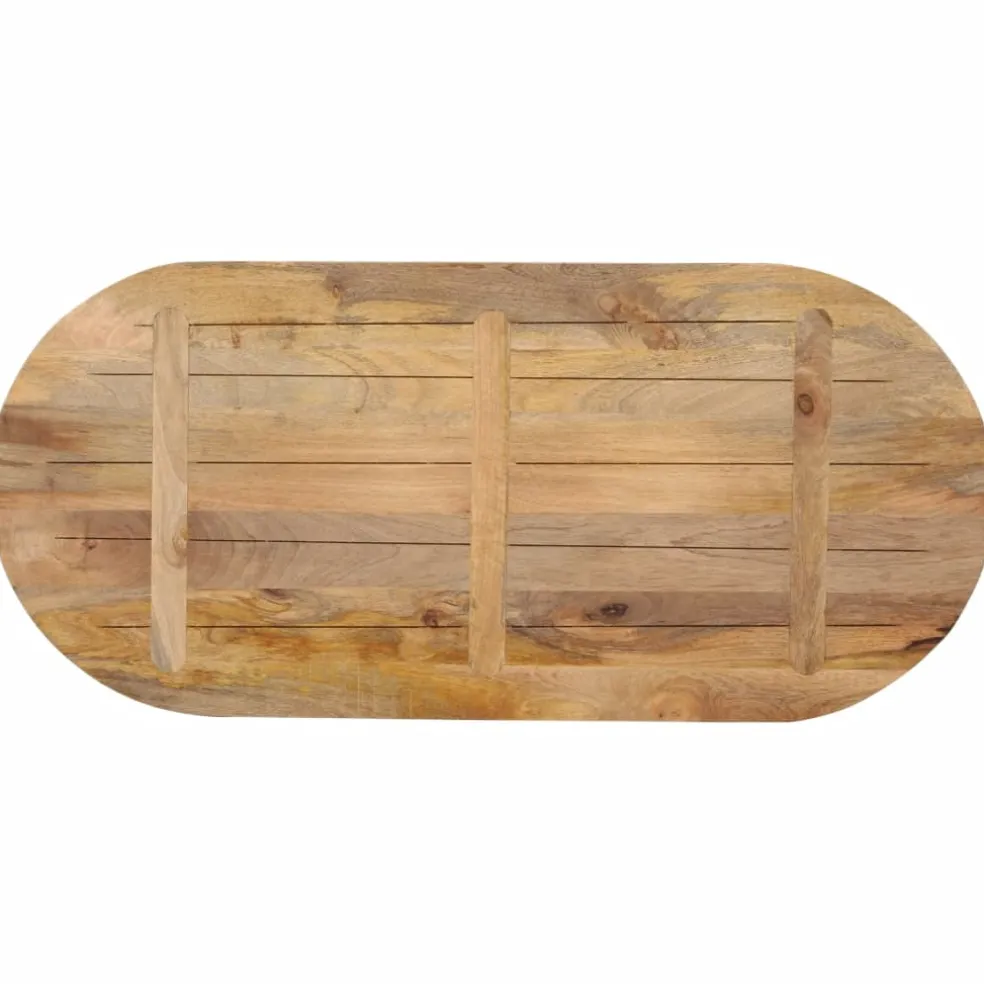 vidaXL Tafelblad ovaal 90x40x3,8 cm massief mangohout