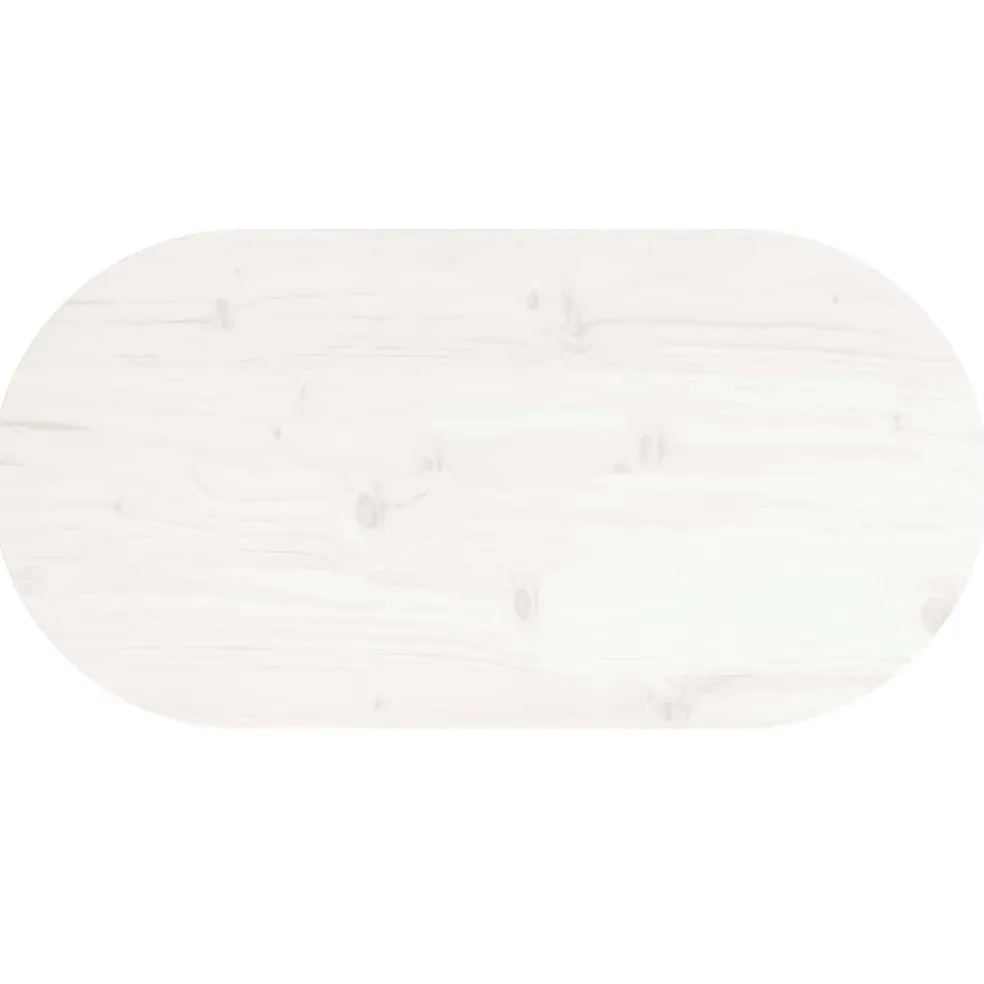 vidaXL Tafelblad ovaal 60x30x2,5 cm massief grenenhout wit