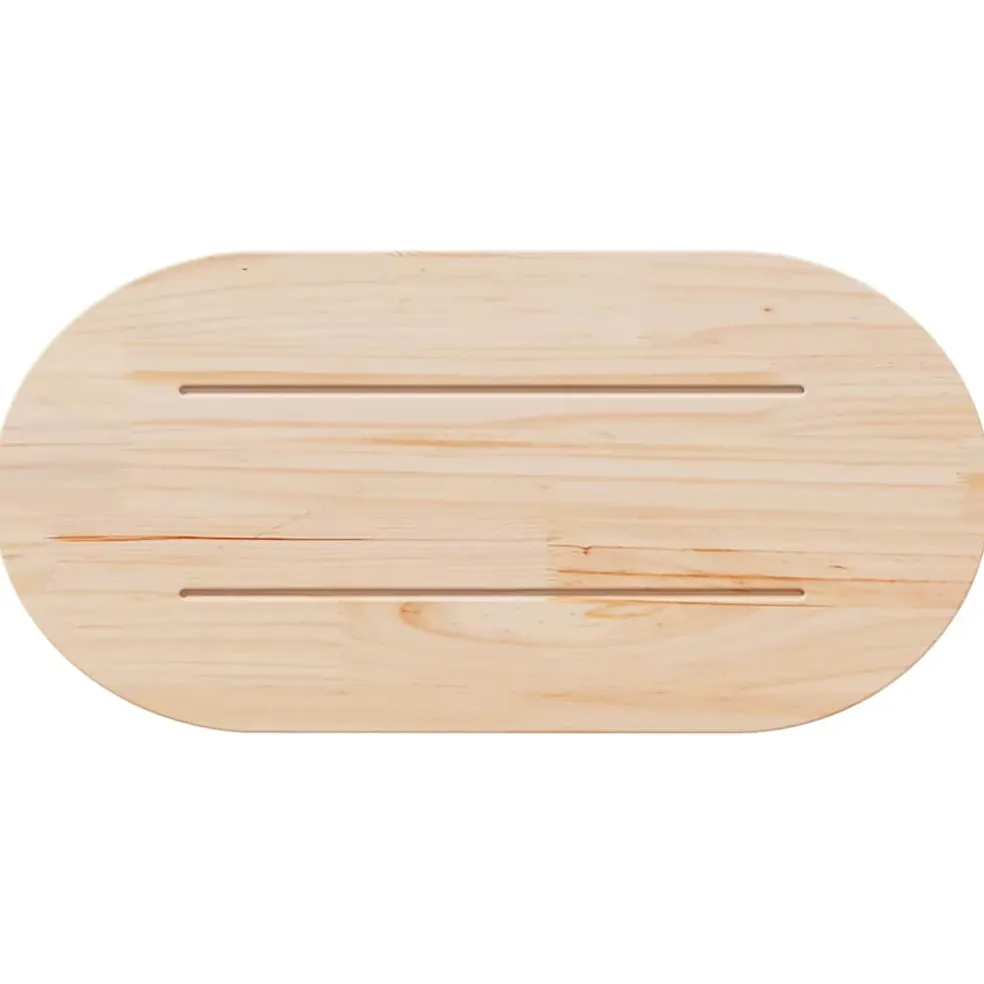 vidaXL Tafelblad ovaal 60x30x2,5 cm massief grenenhout wit