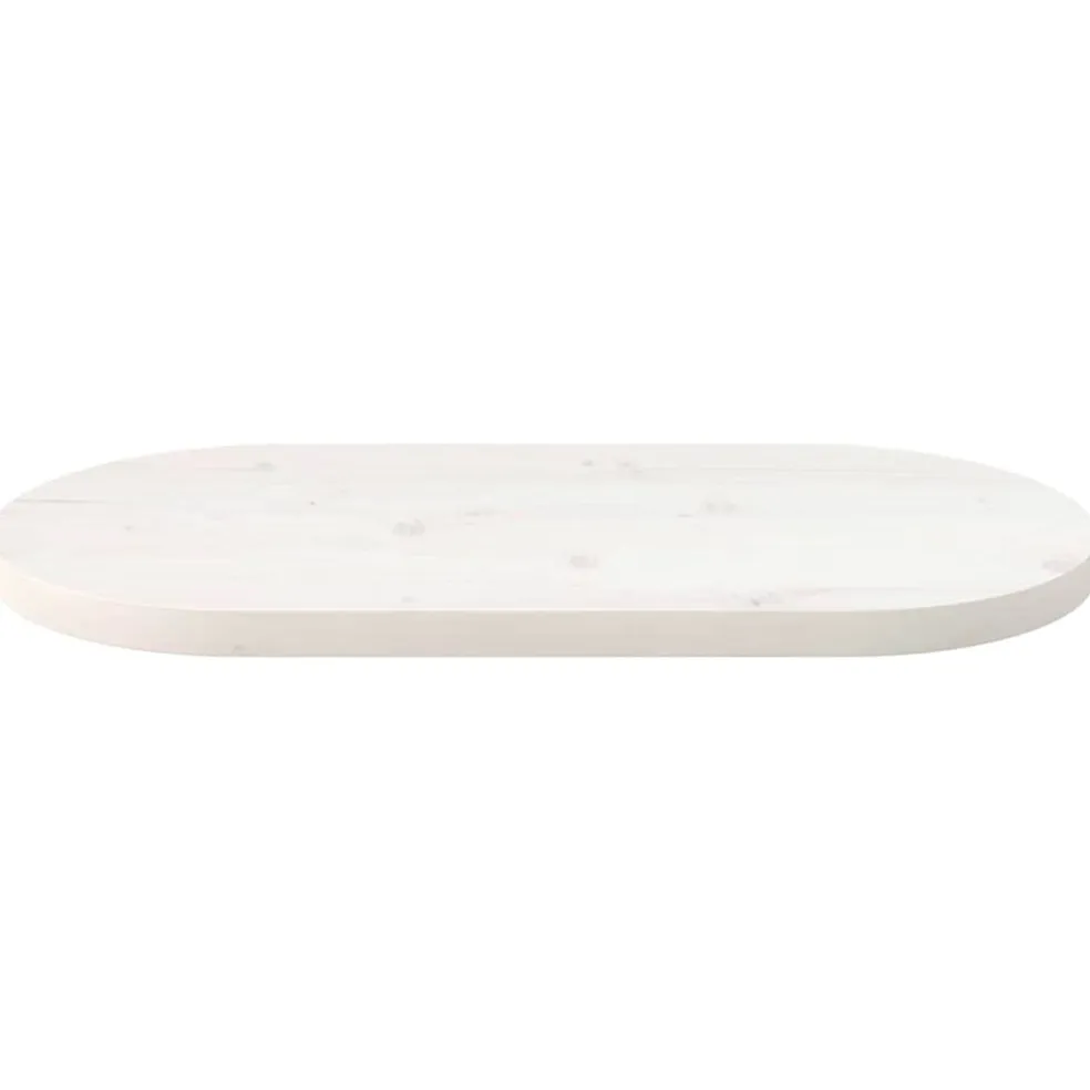 vidaXL Tafelblad ovaal 60x30x2,5 cm massief grenenhout wit