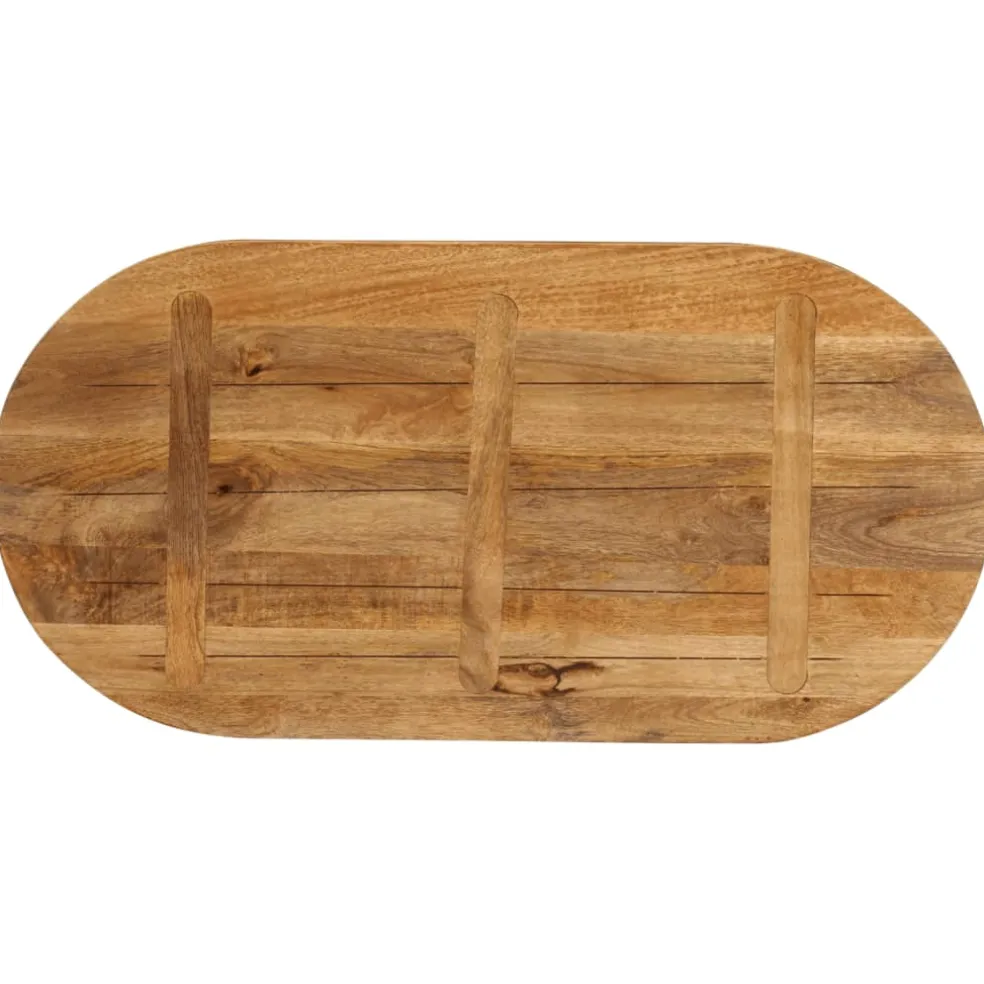 vidaXL Tafelblad ovaal 110x40x2,5 cm massief mangohout